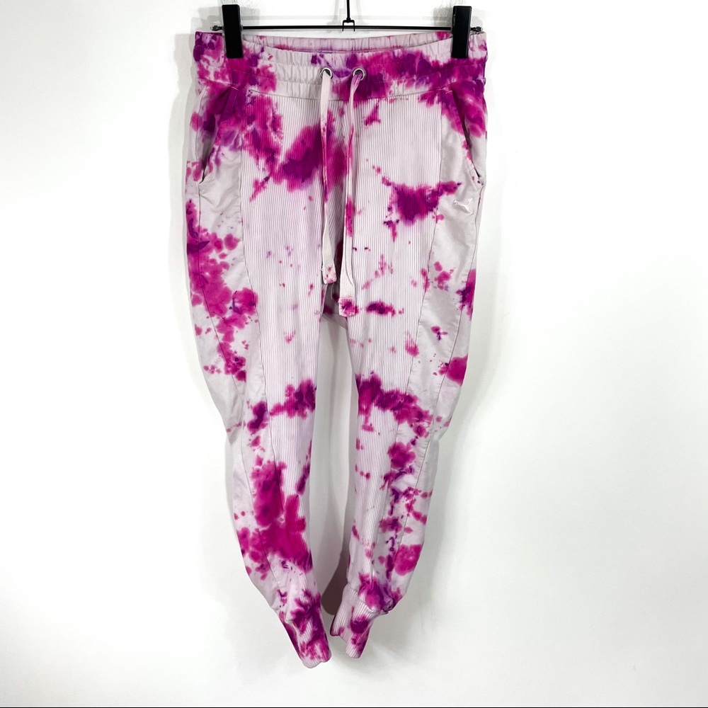 Puma Pink Tie Dye Cropped Track Pants